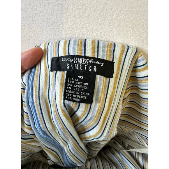 Y2K Vintage Pop Princess Strapless Babydoll Striped Stretch Mini Dress Size 10 - Picture 5 of 5